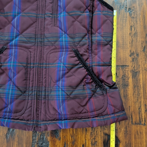 Ralph Lauren Quilted Cord Collar Equestrian Style Plaid Vest Women's Medium - Picture 14 of 15